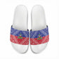 Afro Haiti Paisley Slide Sandals Haitian Flag Bandana Style