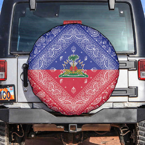 Afro Haiti Paisley Spare Tire Cover Haitian Flag Bandana Style - African Pride