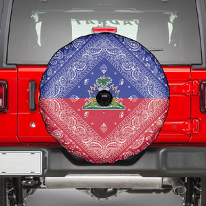 Afro Haiti Paisley Spare Tire Cover Haitian Flag Bandana Style - African Pride
