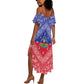 Afro Haiti Paisley Summer Maxi Dress Haitian Flag Bandana Style - African Pride