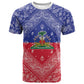 Afro Haiti Paisley T shirt Haitian Flag Bandana Style LT05