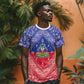 Afro Haiti Paisley T shirt Haitian Flag Bandana Style LT05
