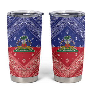 Afro Haiti Paisley Tumbler Cup Haitian Flag Bandana Style - African Pride