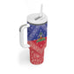 Afro Haiti Paisley Tumbler With Handle Haitian Flag Bandana Style - African Pride