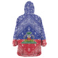Afro Haiti Paisley Wearable Blanket Hoodie Haitian Flag Bandana Style - African Pride