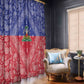 Afro Haiti Paisley Window Curtain Haitian Flag Bandana Style - African Pride