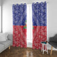 Afro Haiti Paisley Window Curtain Haitian Flag Bandana Style - African Pride
