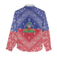 Afro Haiti Paisley Women Casual Shirt Haitian Flag Bandana Style - African Pride