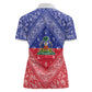 Afro Haiti Paisley Women Polo Shirt Haitian Flag Bandana Style - African Pride
