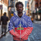 Afro Haiti Paisley Zip Hoodie Haitian Flag Bandana Style - African Pride