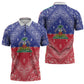 Afro Haiti Paisley Zipper Polo Shirt Haitian Flag Bandana Style