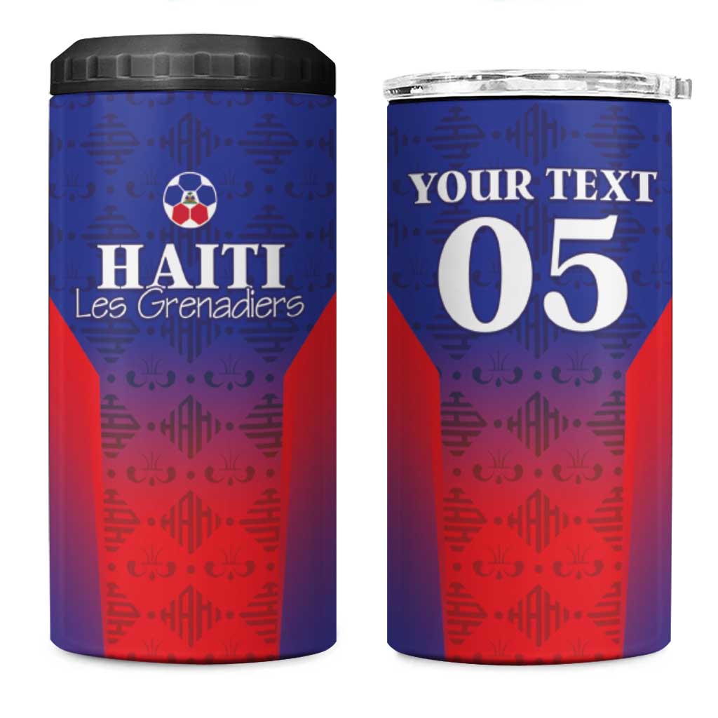 Custom Afro Haiti Football 4 in 1 Can Cooler Tumbler Sporty Style - African Pride