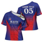 Custom Afro Haiti Football Cross Shoulder Shirt Sporty Style