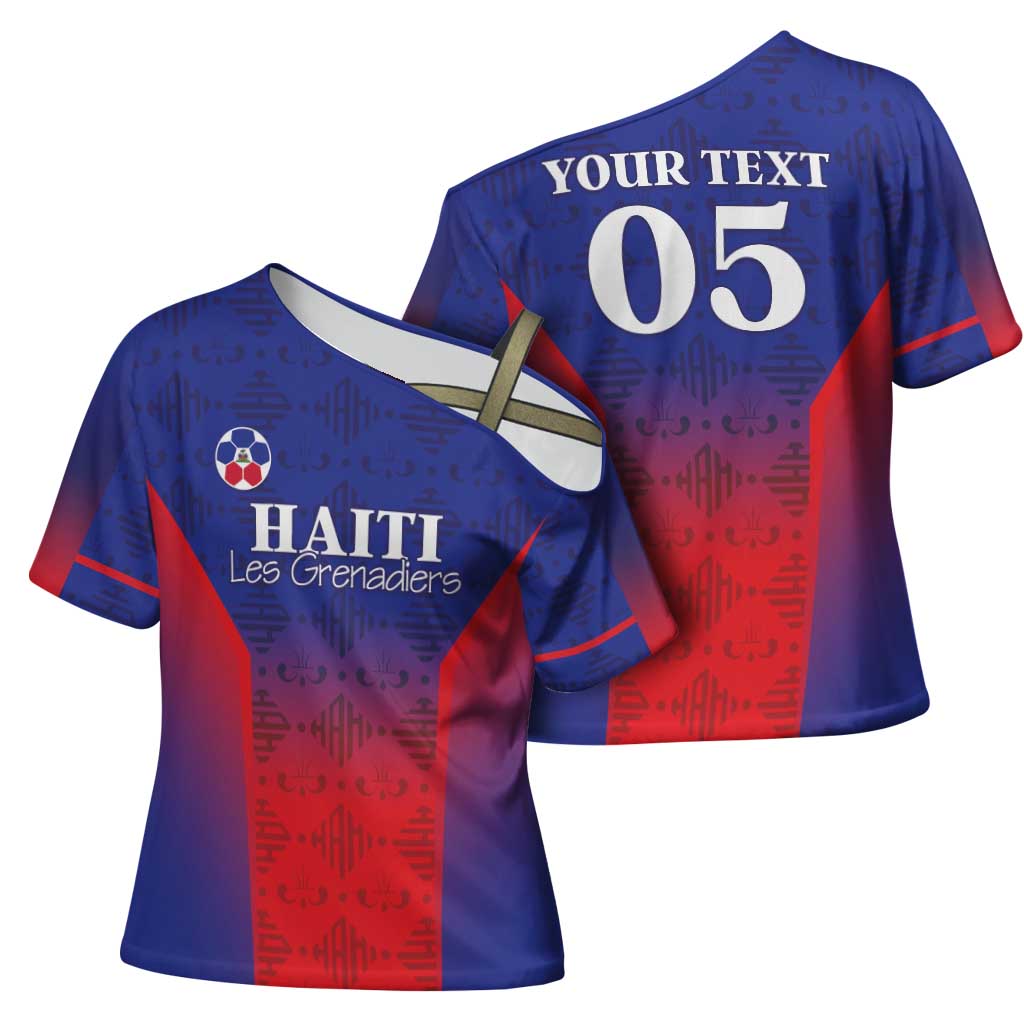Custom Afro Haiti Football Cross Shoulder Shirt Sporty Style