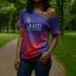 Custom Afro Haiti Football Cross Shoulder Shirt Sporty Style
