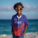 Custom Afro Haiti Football Kid Hawaiian Shirt Sporty Style - African Pride