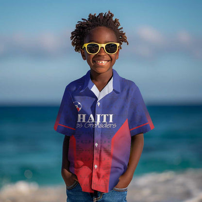 Custom Afro Haiti Football Kid Hawaiian Shirt Sporty Style - African Pride