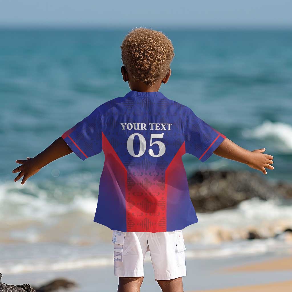 Custom Afro Haiti Football Kid Hawaiian Shirt Sporty Style - African Pride