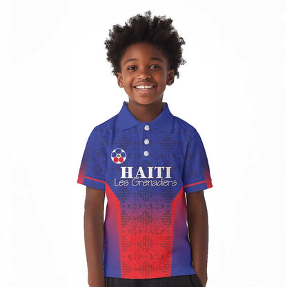 Custom Afro Haiti Football Kid Polo Shirt Sporty Style - African Pride