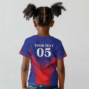 Custom Afro Haiti Football Kid T shirt Sporty Style - African Pride