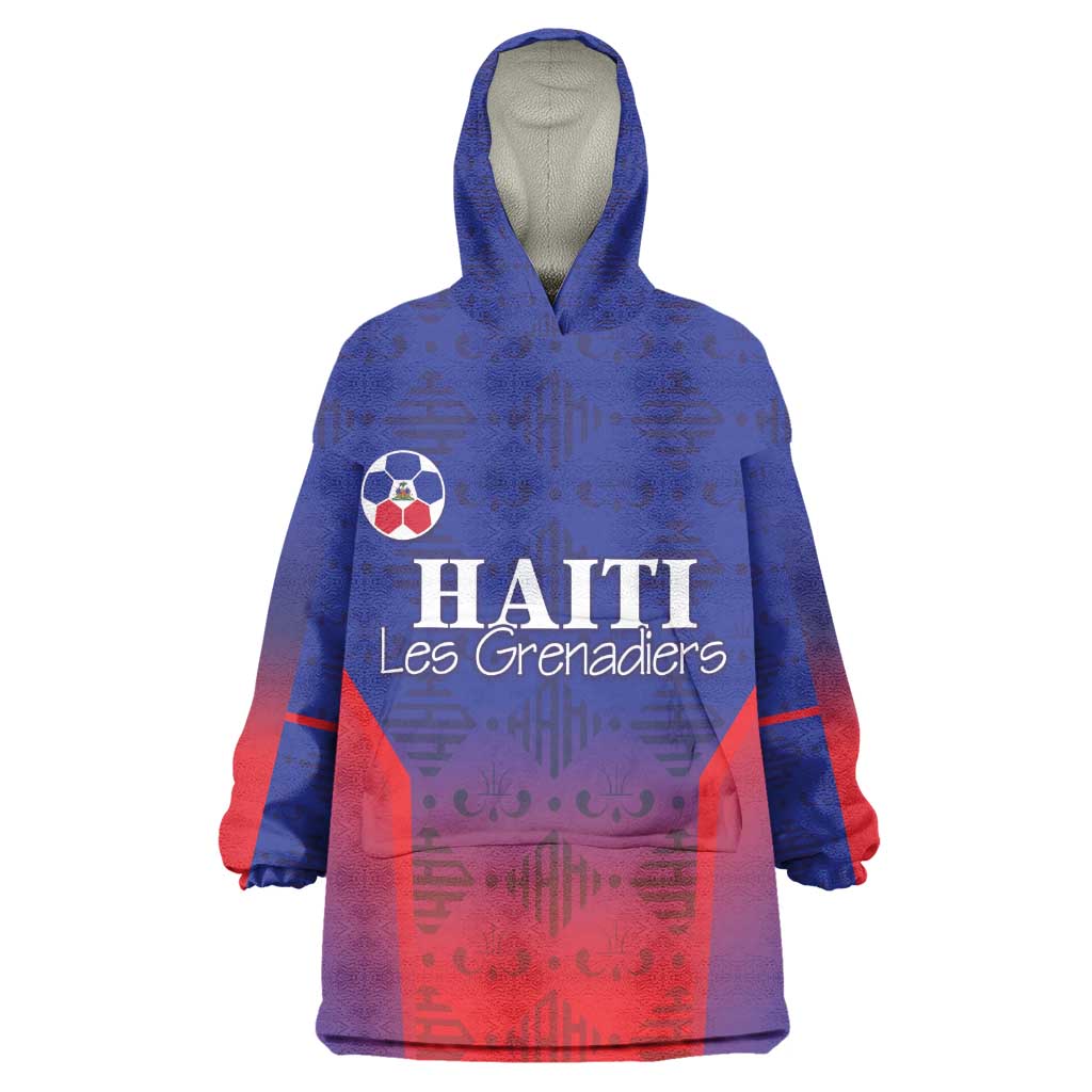 Custom Afro Haiti Football Kid Wearable Blanket Hoodie Sporty Style - African Pride