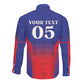 Custom Afro Haiti Football Long Sleeve Button Shirt Sporty Style - African Pride
