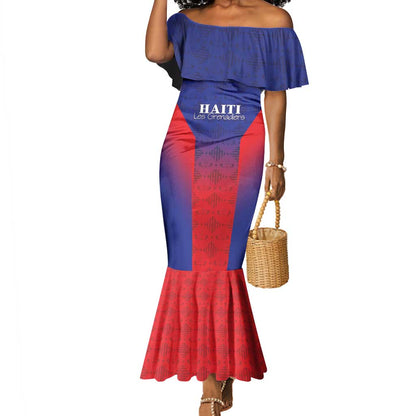 Custom Afro Haiti Football Mermaid Dress Sporty Style - African Pride
