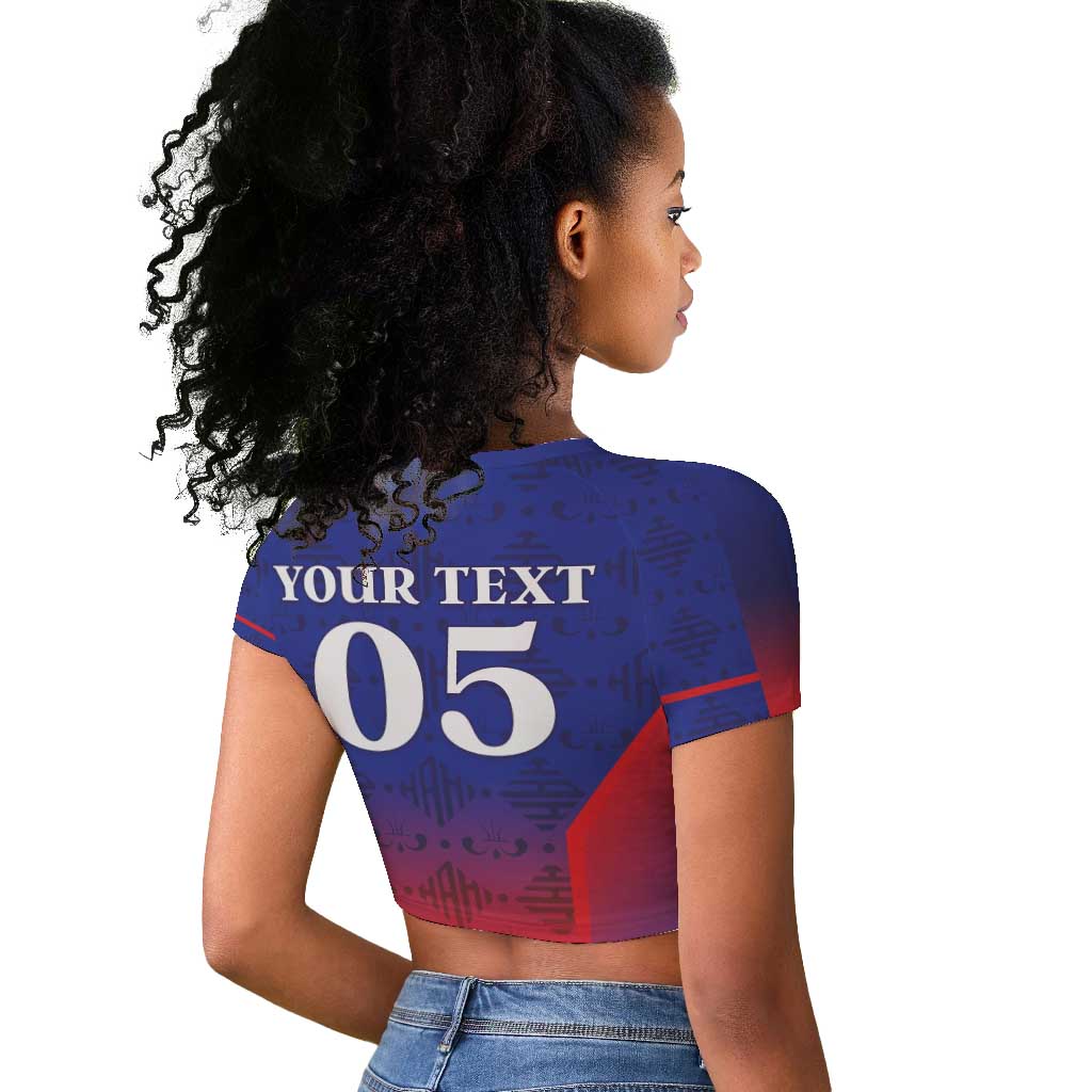 Custom Afro Haiti Football Raglan Cropped T shirt Sporty Style - African Pride