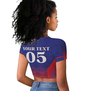Custom Afro Haiti Football Raglan Cropped T shirt Sporty Style - African Pride
