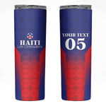 Custom Afro Haiti Football Skinny Tumbler Sporty Style - African Pride