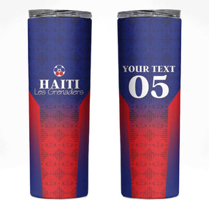 Custom Afro Haiti Football Skinny Tumbler Sporty Style - African Pride