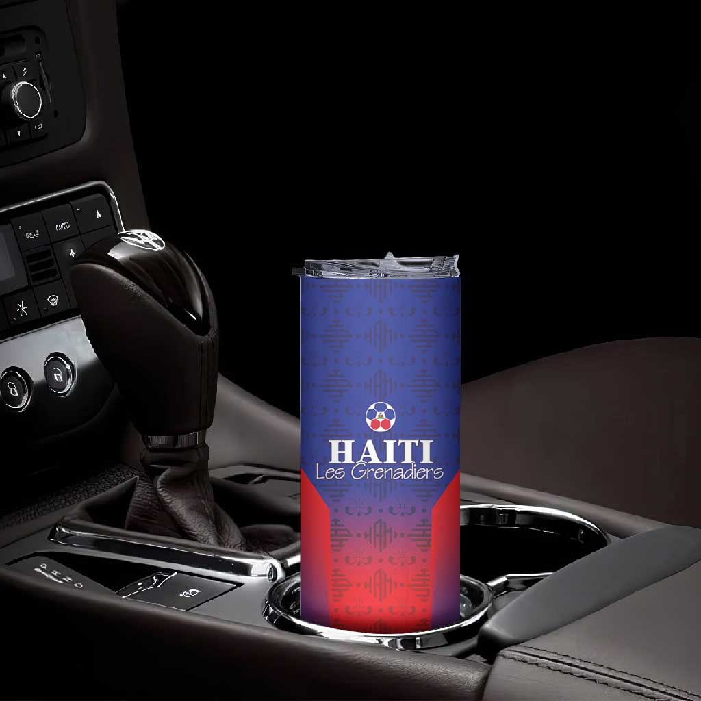 Custom Afro Haiti Football Skinny Tumbler Sporty Style - African Pride