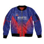 Custom Afro Haiti Football Sleeve Zip Bomber Jacket Sporty Style - African Pride