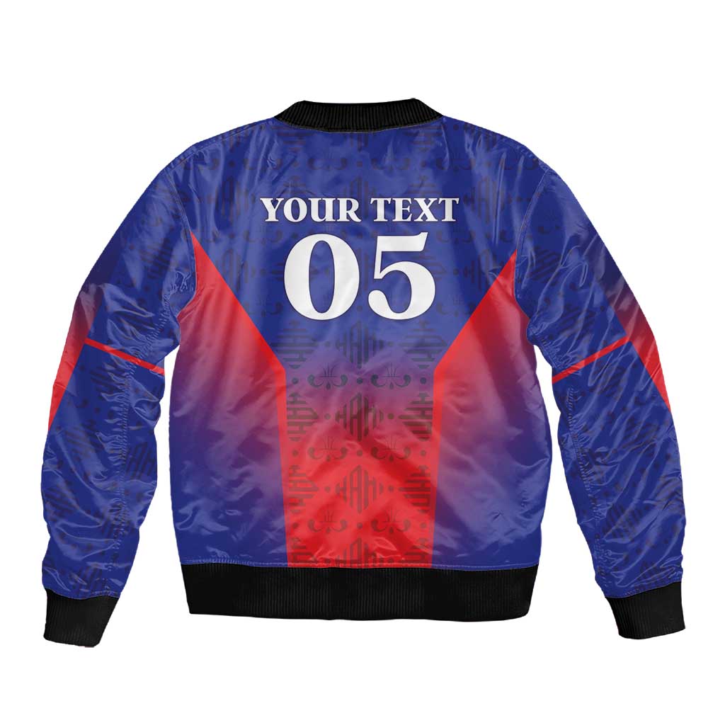 Custom Afro Haiti Football Sleeve Zip Bomber Jacket Sporty Style - African Pride