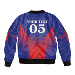 Custom Afro Haiti Football Sleeve Zip Bomber Jacket Sporty Style - African Pride