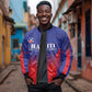 Custom Afro Haiti Football Sleeve Zip Bomber Jacket Sporty Style - African Pride