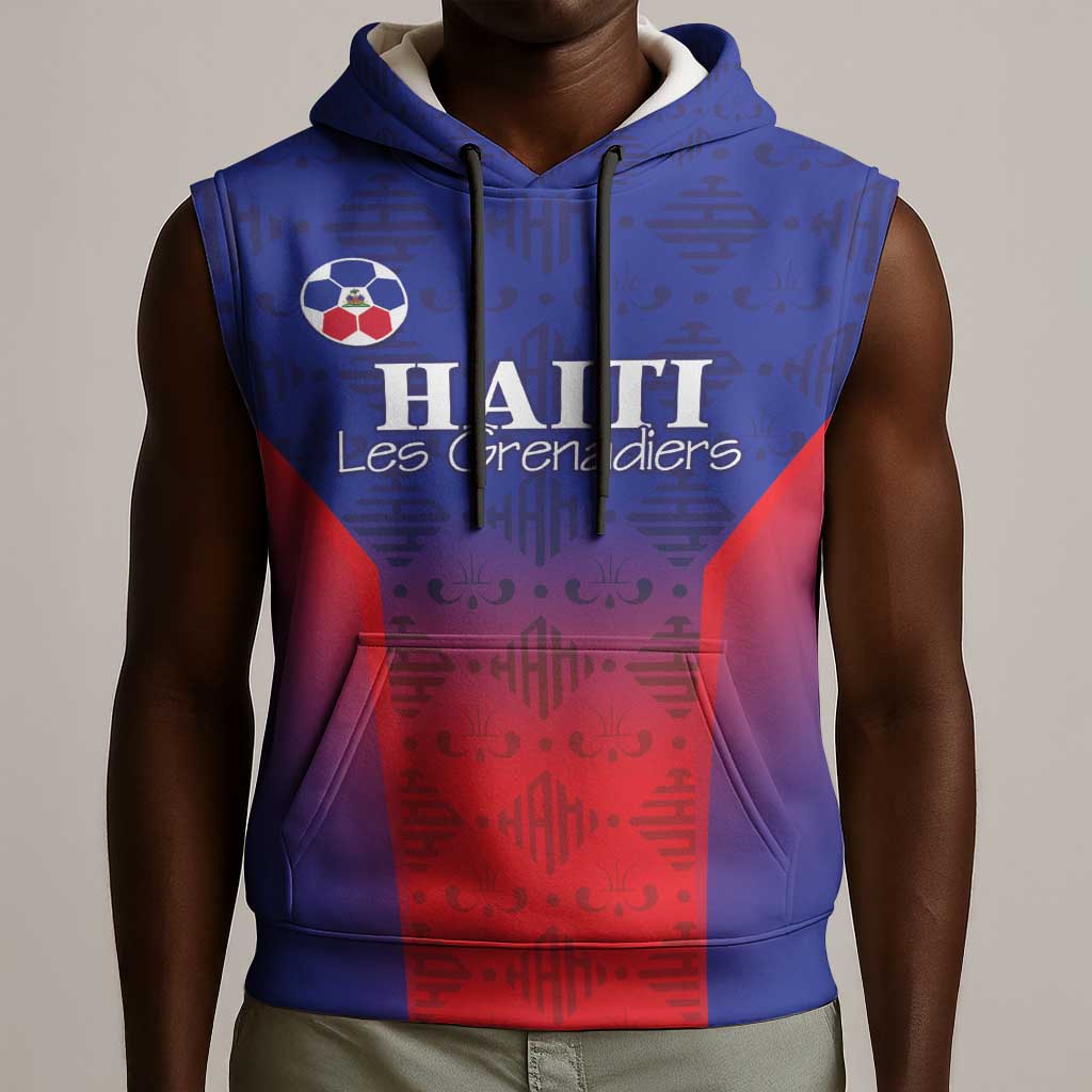Custom Afro Haiti Football Sleeveless Hoodie Sporty Style - African Pride