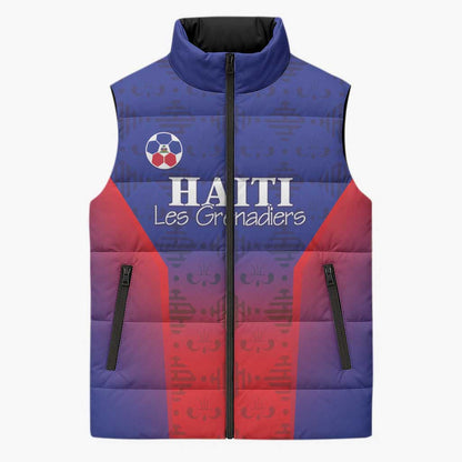 Custom Afro Haiti Football Sleeveless Puffer Jacket Sporty Style