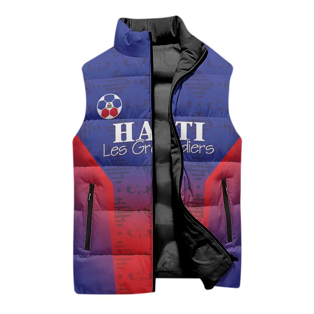 Custom Afro Haiti Football Sleeveless Puffer Jacket Sporty Style