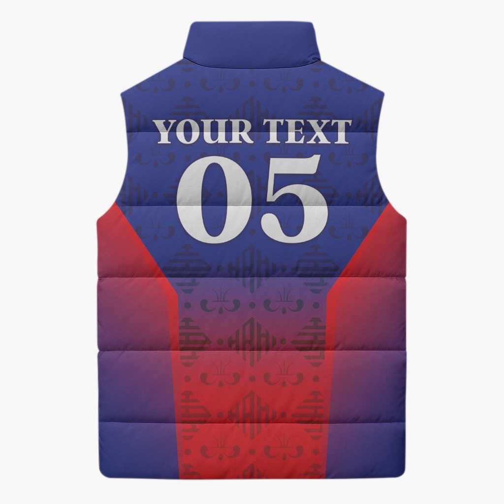 Custom Afro Haiti Football Sleeveless Puffer Jacket Sporty Style