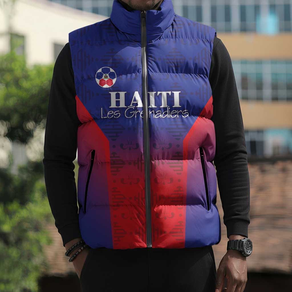 Custom Afro Haiti Football Sleeveless Puffer Jacket Sporty Style