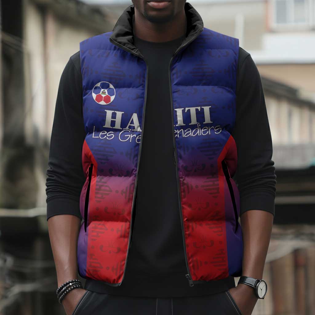 Custom Afro Haiti Football Sleeveless Puffer Jacket Sporty Style