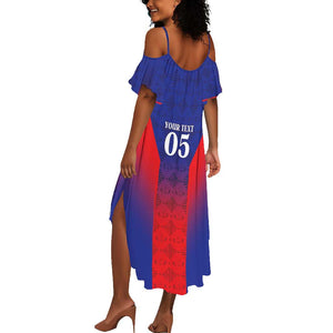 Custom Afro Haiti Football Summer Maxi Dress Sporty Style - African Pride