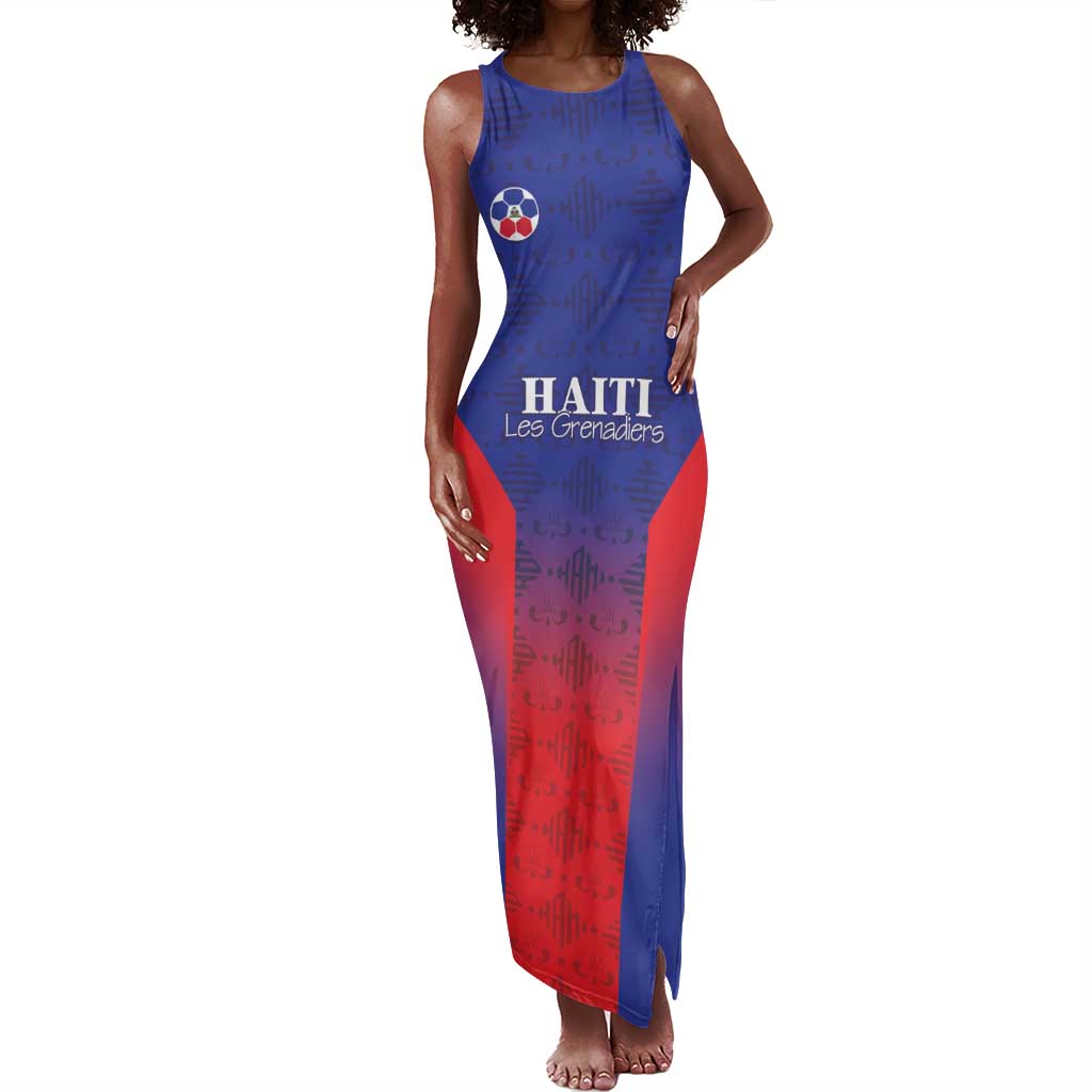 Custom Afro Haiti Football Tank Maxi Dress Sporty Style - African Pride
