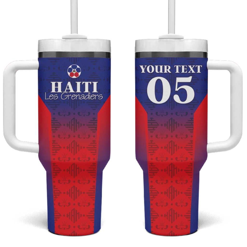 Custom Afro Haiti Football Tumbler With Handle Sporty Style - African Pride