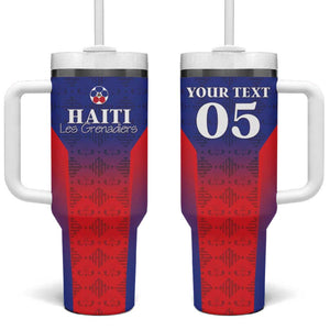 Custom Afro Haiti Football Tumbler With Handle Sporty Style - African Pride
