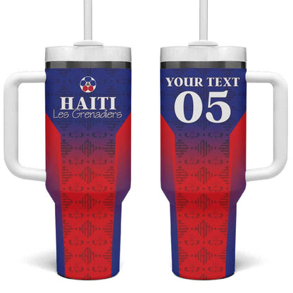 Custom Afro Haiti Football Tumbler With Handle Sporty Style - African Pride