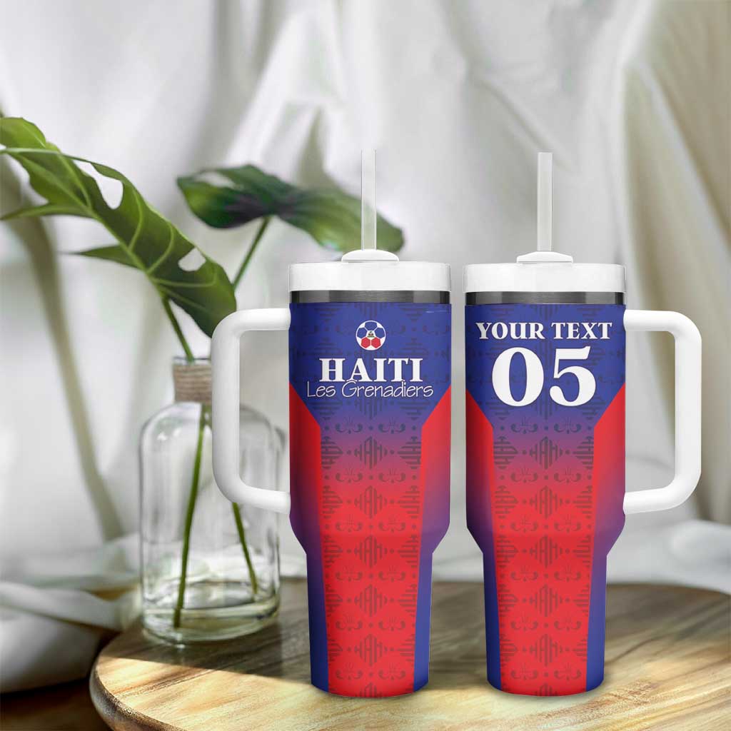 Custom Afro Haiti Football Tumbler With Handle Sporty Style - African Pride