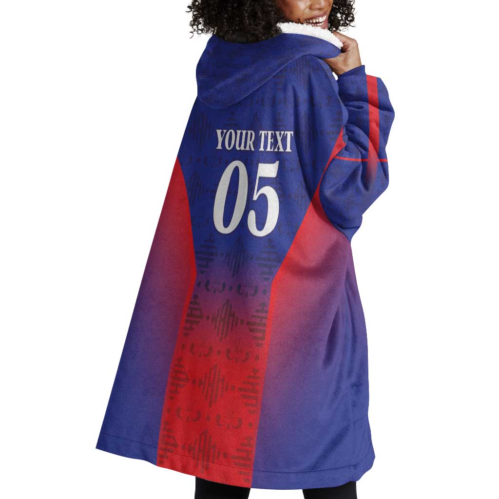 Custom Afro Haiti Football Wearable Blanket Hoodie Sporty Style - African Pride