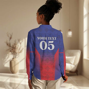 Custom Afro Haiti Football Women Casual Shirt Sporty Style - African Pride